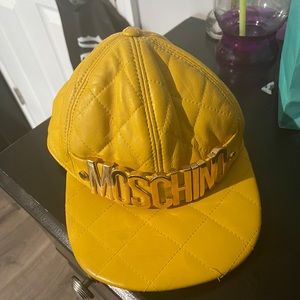 Moschino Yellow Leather Hat